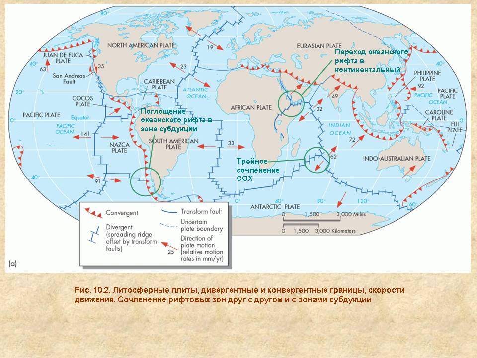 Какая карта необходима для изучения движения литосферных