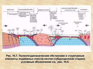 Палеогеодинамические обстановки и структурные элементы подвижных поясов неогея (субдукционная стадия)